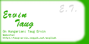 ervin taug business card